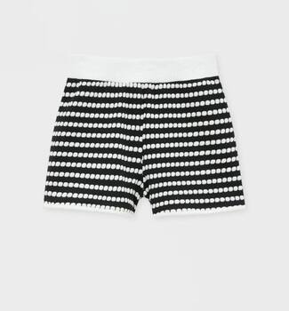 Schwarze und weiße Jacquard-Shorts
