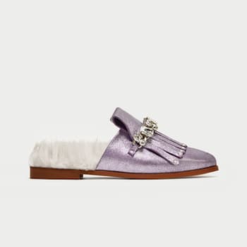 Loafer mit Fell von Zara