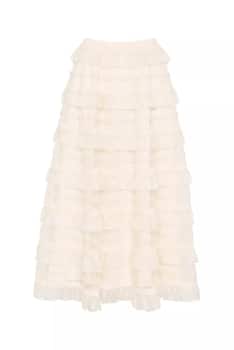 Tüllrock weiss und lang