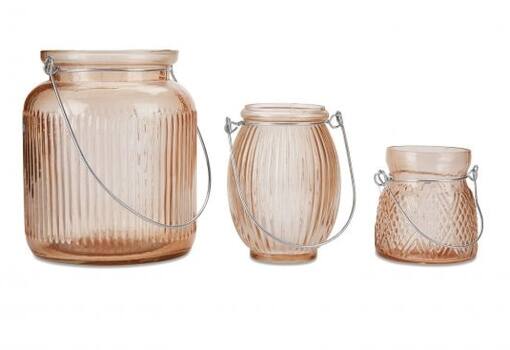 windliht 3er Set rosa