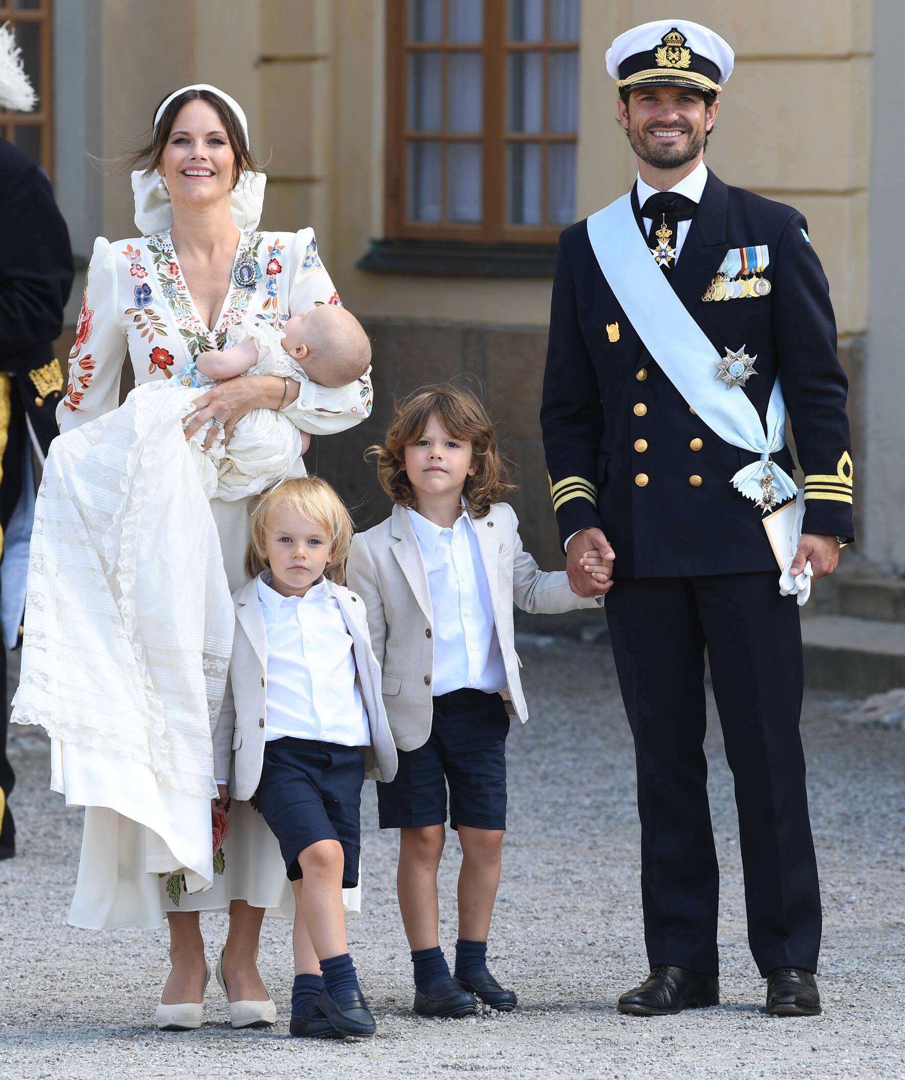 Prinzessin Sofia Prinz Carl Philip Prinz Alexander und Prinz Gabriel an der Taufe von Prinz Julian
